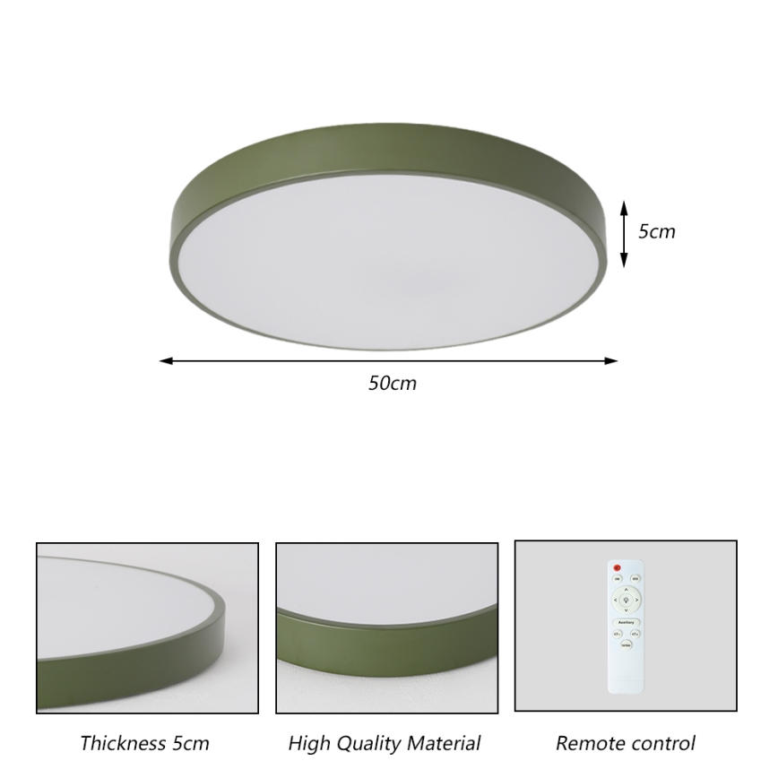 Brilagi - LED-dimbare plafondlamp POOL LED/60W/230V 3000-6000K Ø 50 cm groen + afstandsbediening