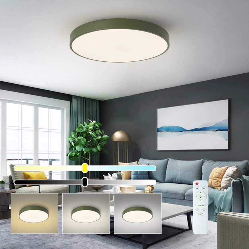 Brilagi - Dimbare LED-plafondlamp POOL LED/60W/230V 3000-6000K Ø 60 cm groen + afstandsbediening