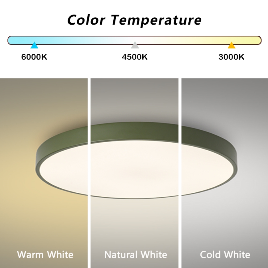 Brilagi - Dimbare LED-plafondlamp POOL LED/60W/230V 3000-6000K Ø 60 cm groen + afstandsbediening