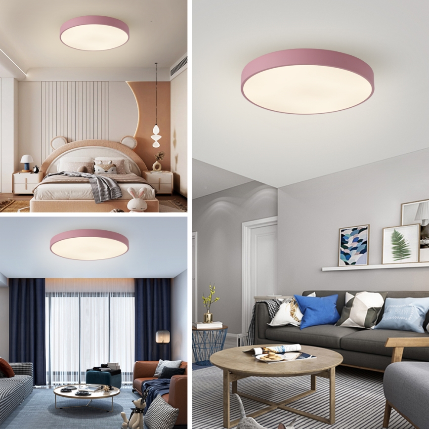 Brilagi - LED dimbare plafondlamp POOL LED/60W/230V 3000-6000K Ø 60 cm roze + afstandsbediening