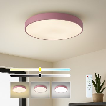 Brilagi - Dimbare LED-plafondlamp POOL LED/60W/230V 3000-6000K Ø 50 cm roze + afstandsbediening