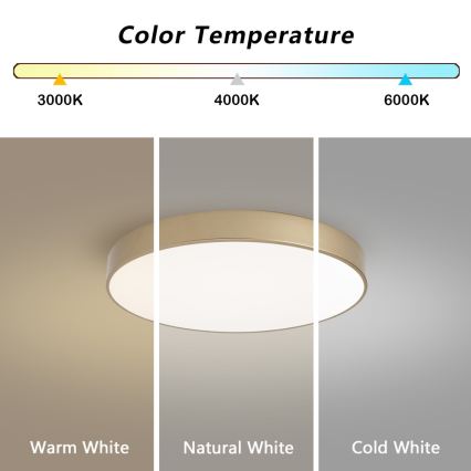 Brilagi - Dimbare LED-plafondlamp POOL LED/60W/230V 3000-6000K Ø 50 cm goud + afstandsbediening