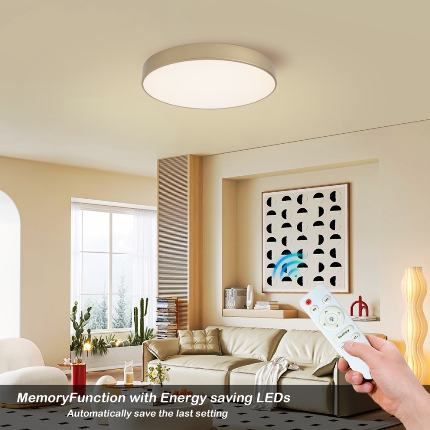 Brilagi - Dimbare LED-plafondlamp POOL LED/60W/230V 3000-6000K Ø 50 cm goud + afstandsbediening