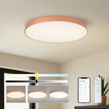 Brilagi - dimbare LED-plafondlamp POOL SMART LED/100W/230V 3000–6000K Ø 80 cm Wi-Fi Tuya, brons + afstandsbediening