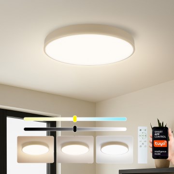 Brilagi - Dimbare LED-plafondlamp POOL SMART LED/60W/230V 3000–6000K Ø 50 cm Wi-Fi Tuya beige + afstandsbediening
