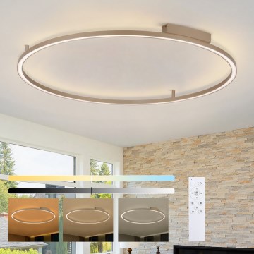 Brilagi - Dimbare LED-plafondlamp PORTOFINO LED/85W/230V 3000-6000K Ø 120 cm beige + afstandsbediening