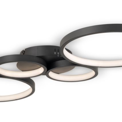 Brilagi - Dimbare LED-plafondlamp RINGO LED/34W/230V 3000-6000K 28x78 cm zwart + afstandsbediening