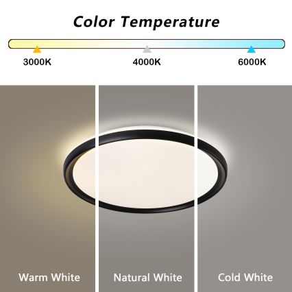 Brilagi - LED dimbare plafondlamp RIVO LED/72W/230V 3000-6000K zwart Ø 50 cm + afstandsbediening