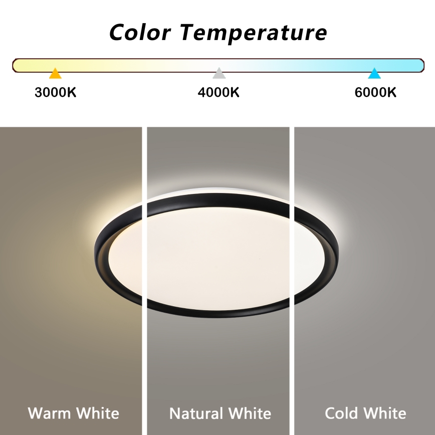 Brilagi - LED dimbare plafondlamp RIVO LED/72W/230V 3000-6000K zwart Ø 50 cm + afstandsbediening