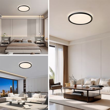 Brilagi - LED dimbare plafondlamp RIVO LED/72W/230V 3000-6000K zwart Ø 50 cm + afstandsbediening