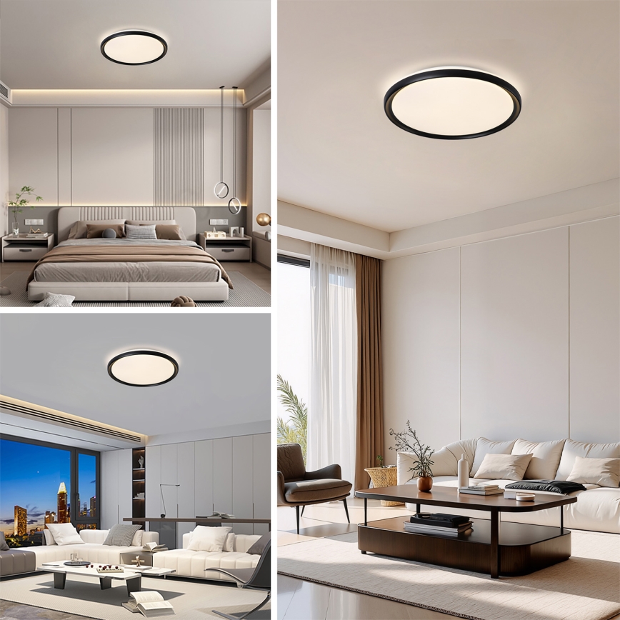 Brilagi - LED dimbare plafondlamp RIVO LED/72W/230V 3000-6000K zwart Ø 50 cm + afstandsbediening
