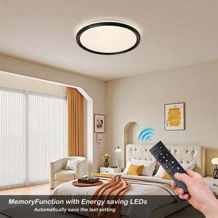 Brilagi - LED dimbare plafondlamp RIVO LED/72W/230V 3000-6000K zwart Ø 50 cm + afstandsbediening
