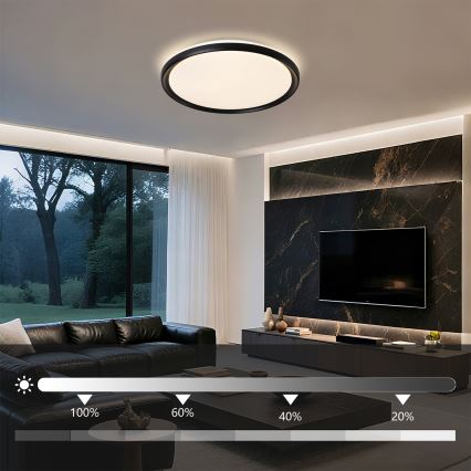 Brilagi - LED dimbare plafondlamp RIVO LED/72W/230V 3000-6000K zwart Ø 50 cm + afstandsbediening