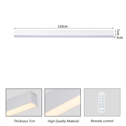 Brilagi - dimbare LED-plafondlamp SLEEKLINE SMART LED/40W/230V 3000-6000K Wi-Fi Tuya wit + afstandsbediening