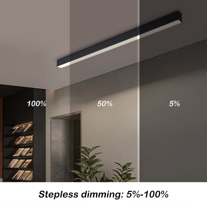Brilagi - LED dimbare plafondlamp SLEEKLINE SMART LED/40W/230V 3000-6000K Wi-Fi Tuya zwart + afstandsbediening