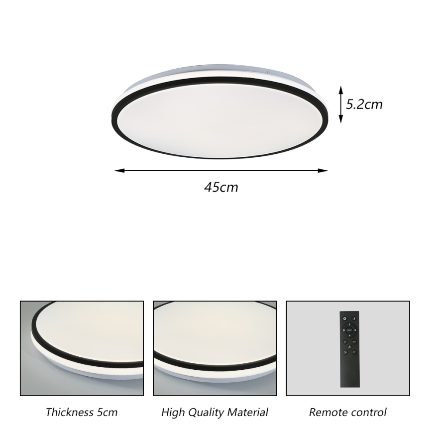 Brilagi - LED dimbare SMART plafondlamp LED/36W/230V Ø 48 cm 3000-6000K Wi-Fi Tuya Beacon + afstandsbediening