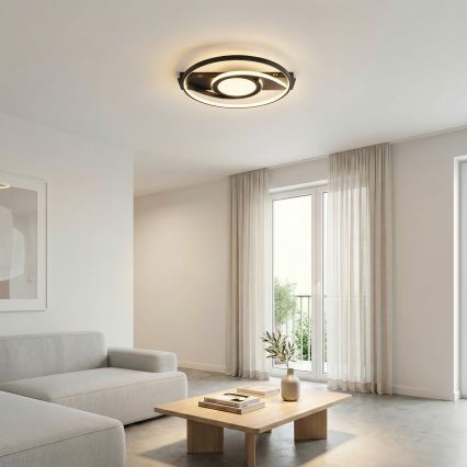 Brilagi - LED-dimbare plafondlamp TWIRL LED/38W/230V 3000-6000K zwart + afstandsbediening