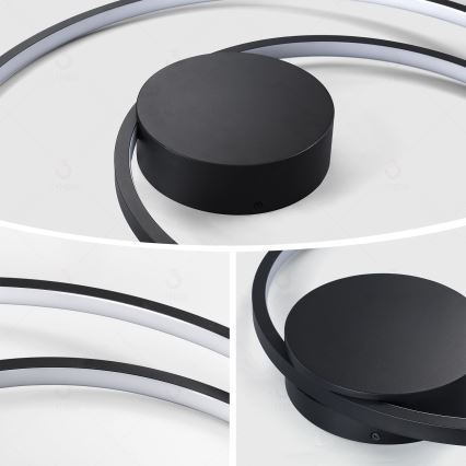 Brilagi - LED-dimbare plafondlamp TWISTER LED/105W/230V 3000-6000K Ø100 cm zwart + afstandsbediening