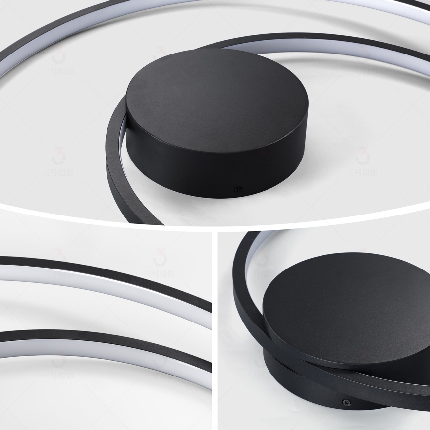 Brilagi - LED-dimbare plafondlamp TWISTER LED/105W/230V 3000-6000K Ø100 cm zwart + afstandsbediening