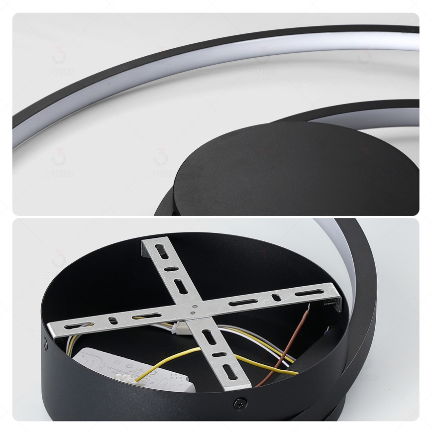 Brilagi - LED-dimbare plafondlamp TWISTER LED/105W/230V 3000-6000K Ø100 cm zwart + afstandsbediening