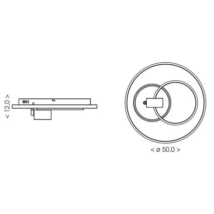 Brilagi - Dimbare LED plafondlamp UNITY LED/60W/230V + 1xGU10/3W 3000-6000K Ø 50 cm wit/zwart + afstandsbediening