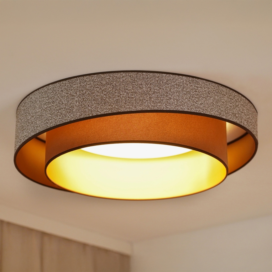 Brilagi - Dimbare LED Plafondlamp VEGAS SHINE LED/24W/230V diameter 60 cm 3000/4000/6500K bruin + afstandsbediening