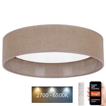 Brilagi - Dimbare LED Plafondlamp VELVET SMART LED/24W/230V d. 45 cm 2700-6500K Wi-Fi Tuya bruin + afstandsbediening