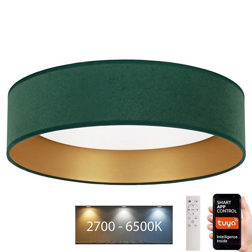 Brilagi - Dimbare LED Plafondlamp VELVET SMART LED/24W/230V d. 45 cm 2700-6500K Wi-Fi Tuya groen/goud + afstandsbediening