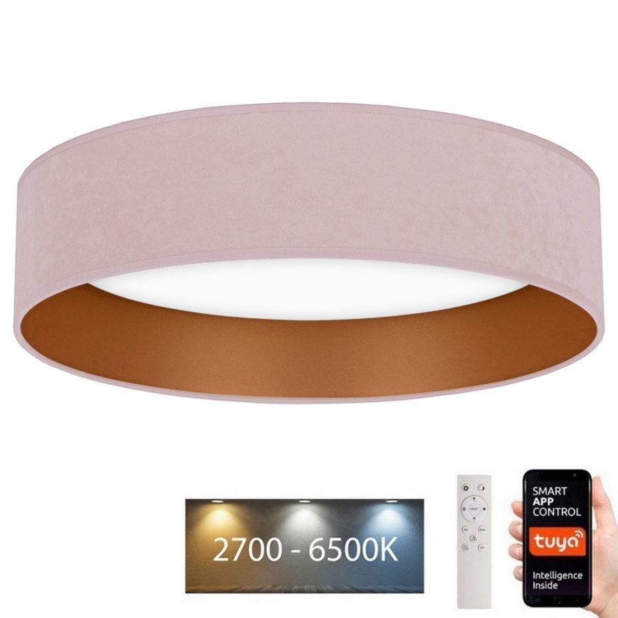 Brilagi - Dimbare LED Plafondlamp VELVET SMART LED/36W/230V d. 55 cm 2700-6500K Wi-Fi Tuya roze/goud + afstandsbediening