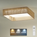 Brilagi - Dimbare LED plafondlamp VELVET SQUARE LED/24W/230V 3000/4000/6500K + afstandsbediening bruin