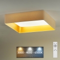 Brilagi - Dimbare LED plafondlamp VELVET SQUARE LED/24W/230V 3000/4000/6500K + afstandsbediening crème