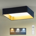 Brilagi - Dimbare LED plafondlamp VELVET SQUARE LED/24W/230V 3000/4000/6500K + afstandsbediening donkerblauw