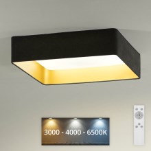 Brilagi - Dimbare LED plafondlamp VELVET SQUARE LED/24W/230V 3000/4000/6500K + afstandsbediening grijs