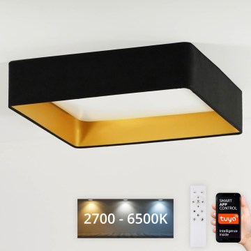 Brilagi - Dimbare LED plafondlamp VELVET SQUARE SMART LED/36W/230V 2700-6500K Wi-Fi Tuya + afstandsbediening zwart