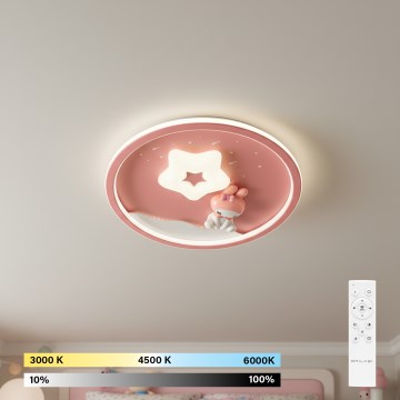 Brilagi - dimbare LED plafondlamp voor kinderen BUNNY LED/83W/230V 3000-6000K Ø 49 cm + afstandsbediening