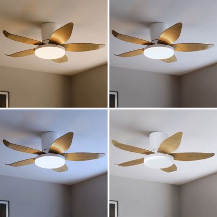 Brilagi - dimbare LED-plafondventilator LED/32W/230V 95 cm wit/bruin + afstandsbediening