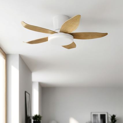 Brilagi - dimbare LED-plafondventilator LED/32W/230V 95 cm wit/bruin + afstandsbediening