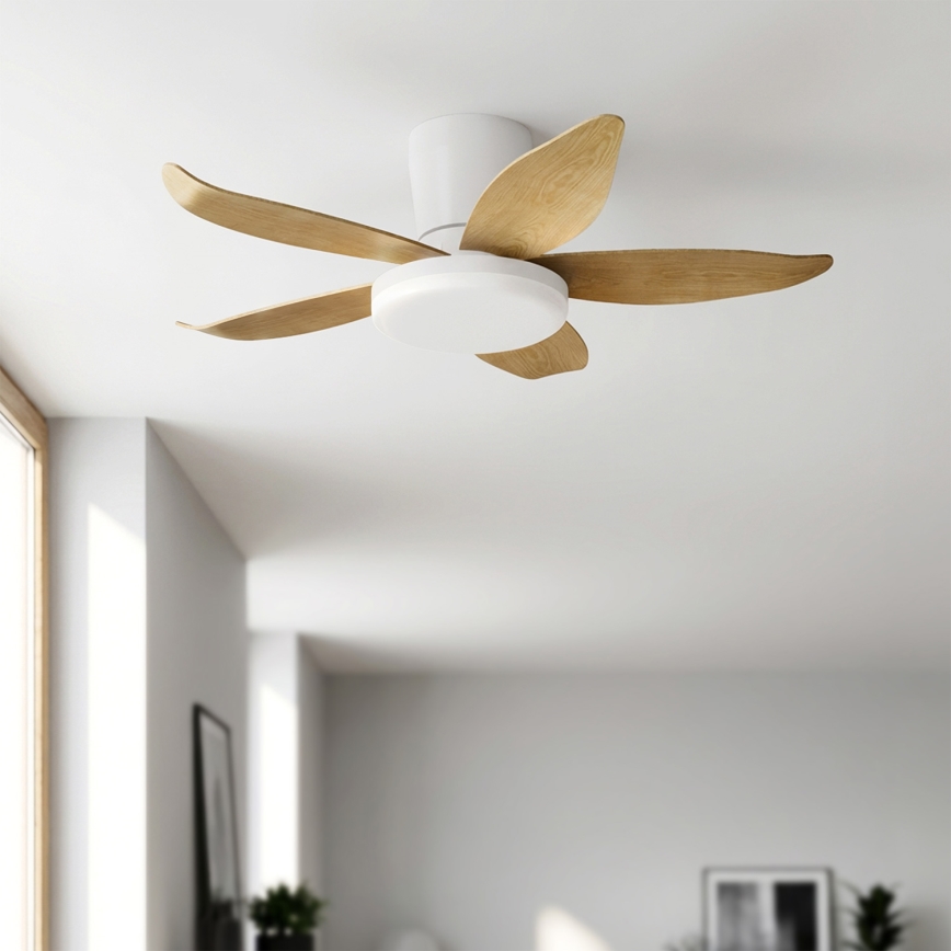 Brilagi - dimbare LED-plafondventilator LED/32W/230V 95 cm wit/bruin + afstandsbediening