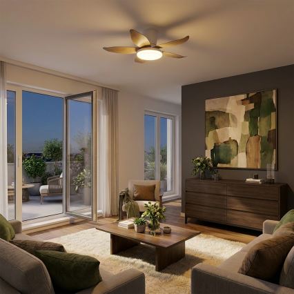 Brilagi - dimbare LED-plafondventilator LED/32W/230V 95 cm wit/bruin + afstandsbediening