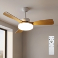 Brilagi - Dimbare LED-plafondventilator 34W/230V 3000–6500K Ø106 cm wit/bruin + afstandsbediening