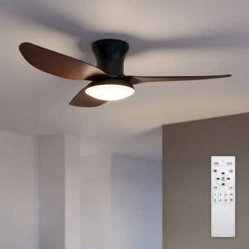 Brilagi - dimbare LED-plafondventilator, 38 W, 230 V, 100 cm, zwart/bruin + afstandsbediening