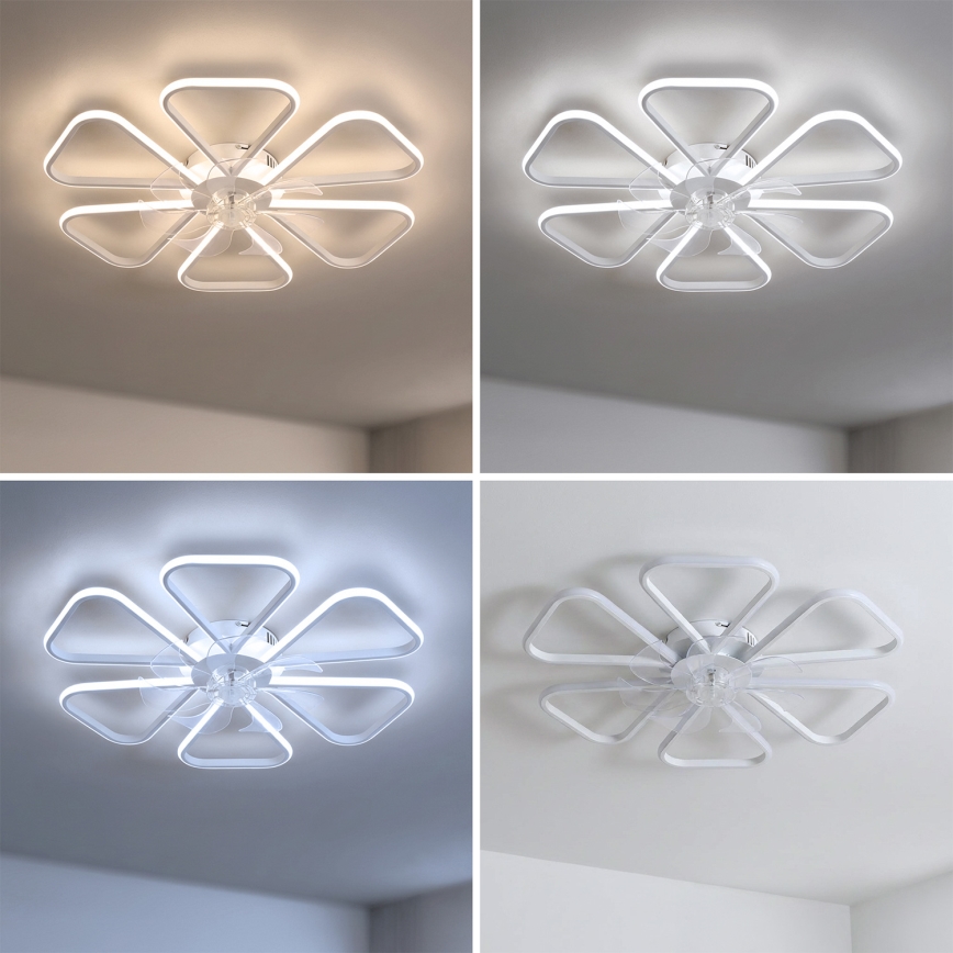 Brilagi - LED dimbare plafondventilator LED/38W/230V Ø 76 cm wit + afstandsbediening