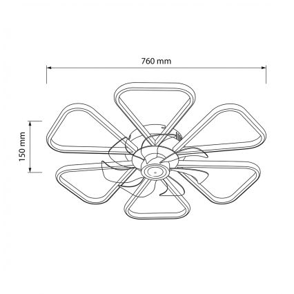 Brilagi - LED dimbare plafondventilator LED/38W/230V Ø 76 cm wit + afstandsbediening