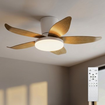 Brilagi - dimbare LED-plafondventilator LED/32W/230V 95 cm wit/bruin + afstandsbediening