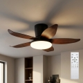 Brilagi - dimbare LED-plafondventilator LED/32W/230V 95 cm zwart/bruin + afstandsbediening