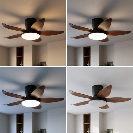 Brilagi - Dimbare LED-plafondventilator LED/32W/230V 3000-6500K Ø 95 cm zwart/bruin + afstandsbediening