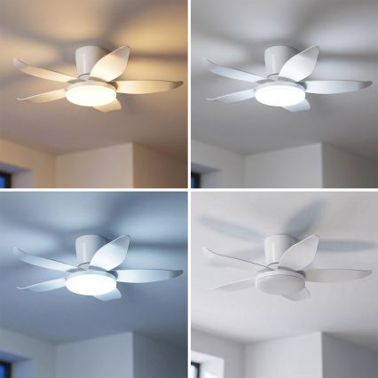 Brilagi - LED-dimbare plafondventilator LED/32W/230V 3000-6500K Ø 95 cm wit + afstandsbediening
