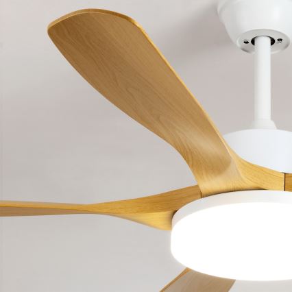 Brilagi - Dimbare LED-plafondventilator LED/34W/230V 132 cm wit/bruin + afstandsbediening