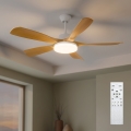 Brilagi - Dimbare LED-plafondventilator LED/34W/230V 3000-6500K Ø 132 cm wit/bruin + afstandsbediening