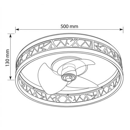 Brilagi - Dimbare LED-plafondventilator LED/34W/230V 50 cm zwart/goud + afstandsbediening